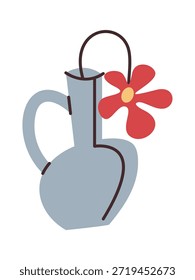 Tarro de cerámica con decoración de flores