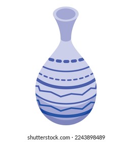 Ceramic jug icon isometric vector. Pottery class. Paper workshop