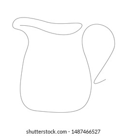 Ceramic  jug of milk, vector illustration 