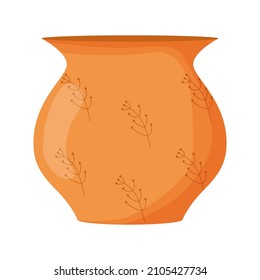 Ceramic kitchenware. Cute handmade ceramic dishes. Kitchen tools, pottery. Flat vector illustration