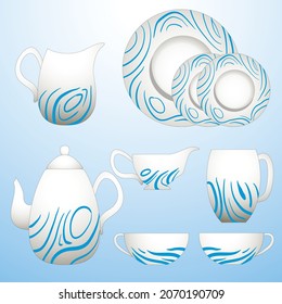 ceramic kitchenware plate teakettle cup