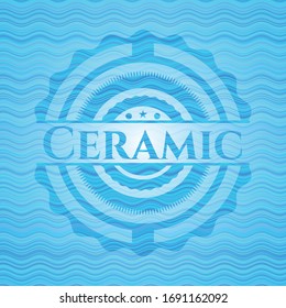 Ceramic light blue water emblem background. Vector Illustration. Detailed.