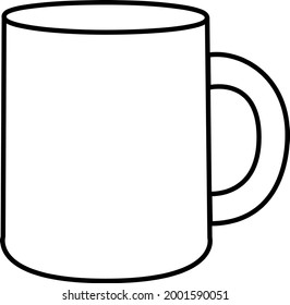 ceramic line mug in vector