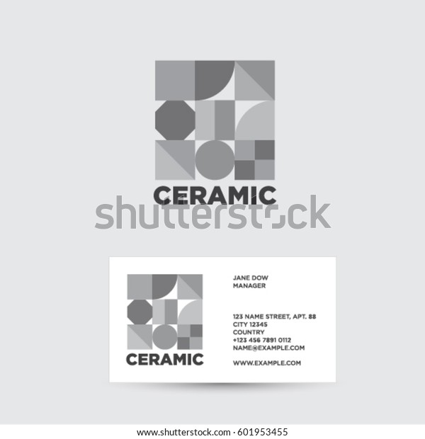 Ceramic Logo Corporate Identity Ceramic Tiles Stock Vector (Royalty