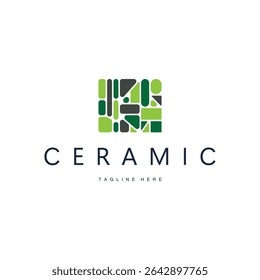 ceramic logo design illustration template symbol home floor decoration with a simple concept of modern home floors as a poster illustration template or decorative ornaments and product brand symbols