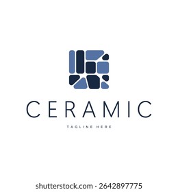 ceramic logo design illustration template symbol home floor decoration with a simple concept of modern home floors as a poster illustration template or decorative ornaments and product brand symbols
