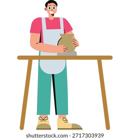 Ilustração plana multi cor de Ceramic Maker