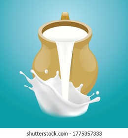 keramischer Milchkrug, Vektorkrug