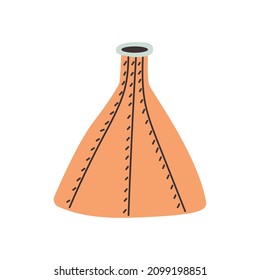 Keramik moderne dreieckige Vase handgezeichnet naive Kunst