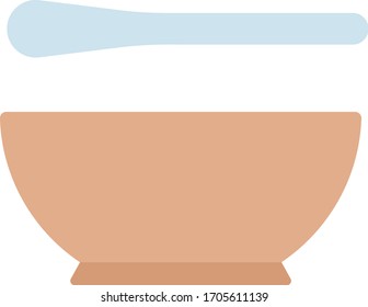 Ceramic mortar with pestle vector icon flat isolated