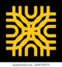 CERAMIC MOTIF DESIGN WITH YELLOW COLOR AND BLACK BACKGROUND
