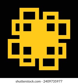 CERAMIC MOTIF DESIGN WITH YELLOW COLOR AND BLACK BACKGROUND