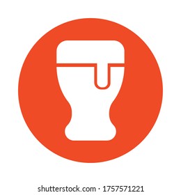 ceramic mug of beverage block style vector illustration design