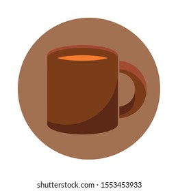 ceramic mug of beverage icon vector illustration design