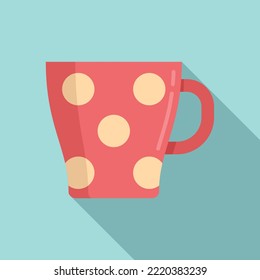 Ceramic mug icon flat vector. Coffee cup. Tea drink