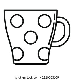 Vector de contorno de icono de cerámica mug. Café. Bebida de té