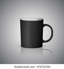 ceramic mug isolated on gray background. vector illustration