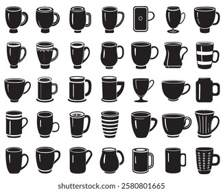 Ceramic Mug Line Art 50 Icon Set Designs (2)