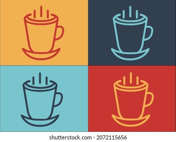 Ceramic Mug Logo Template, Simple Flat Icon of mug,cup,ceramic