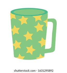 ceramic mug with stars icons vector illustration design