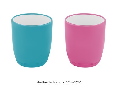 Ceramic mug in vector on white background.A mug without a handle in a vector.
