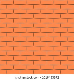 Ceramic orange brick tile wall. Vector illustration. Eps 10