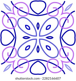 Ceramic pastel color leaves and floral pattern seamless vector. Cute porcelain tile design in damask style