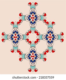 Ceramic pattern on ecru color