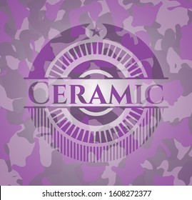 Ceramic pink on camouflaged texture. Vector Illustration. Detailed.