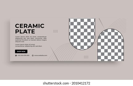 ceramic plate facebook cover web template page