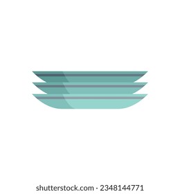 Ceramic plate icon flat vector. Dish lunch. Dinner plate isolated