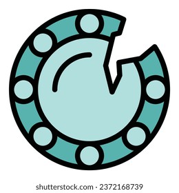 Ceramic plate icon outline vector. Art workshop. Card craft color flat