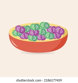 Ceramic pot containing ornamental plants succulents lithops icon vector illustration