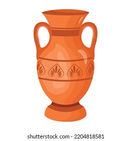 A ceramic pot flat illustration vector 