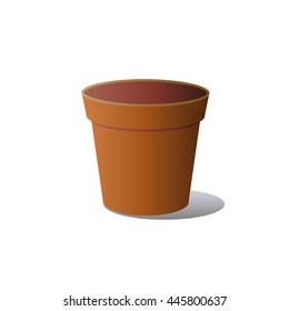 ceramic pot of flowers on a white background