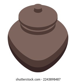 Ceramic pot icon isometric vector. Pottery class. Craft hobby