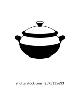 Ceramic pot icon silhouette vector illustration on white background