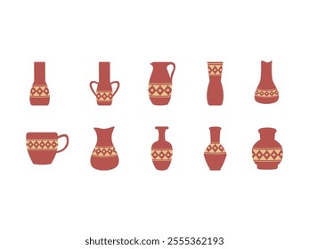 Ceramic Pot Illustration Element Set 