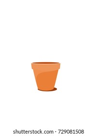 Ceramic pot on white background
