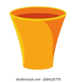 Ceramic pot vector cartoon illustration isolated on a white background.