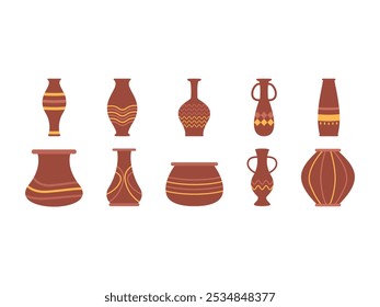 Ceramic Pots Illustration Element Set