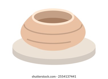 Ceramic pottery bowl vector illustration