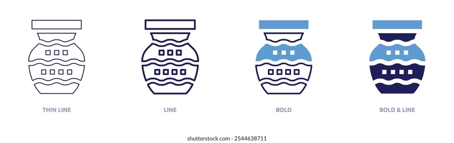 Ceramic product icon in 4 different styles. Thin Line, Line, Bold, and Bold Line. Duotone style. Editable stroke.