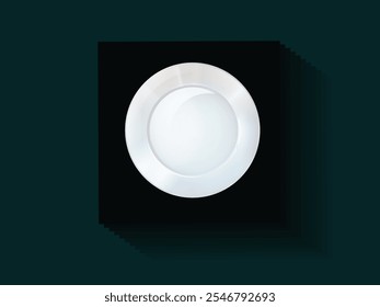 Ceramic round plate isolated on white background. Ceramic Round Plate Isolated on White Background for Kitchenware and Tableware Design