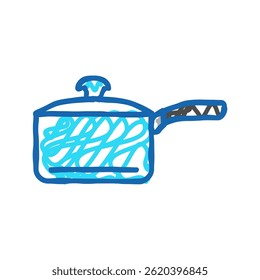 Vector de croquis de cerámica de la cacerola. signo de utensilios de cocina de la cacerola de cerámica. símbolo aislado