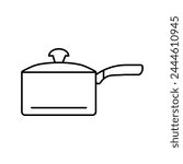ceramic saucepan kitchen cookware line icon vector. ceramic saucepan kitchen cookware sign. isolated contour symbol black illustration