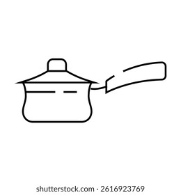 ceramic saucepan kitchen cookware line icon vector. ceramic saucepan kitchen cookware sign. isolated contour symbol black illustration