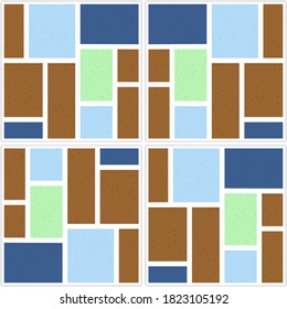 Ceramic seamless pattern against seamless mosaic tile pattern background
