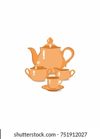 Ceramic service on a white background