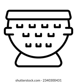 Ceramic sieve icon outline vector. Cooking colander. Kitchen utensil